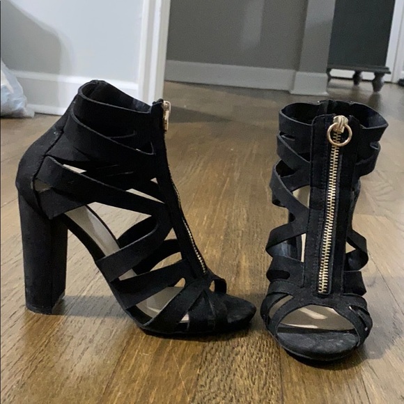 Charlotte Russe Shoes - Black open toed booties